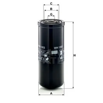 Filtre hydraulique, boîte automatique MANN-FILTER WH 1263 pour NEW HOLLAND TS-A TS110A - 116cv