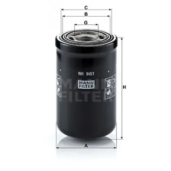 Filtre hydraulique, boîte automatique MANN-FILTER WH 945/1