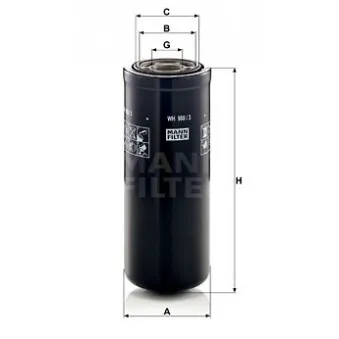 Filtre à huile MANN-FILTER WH 980/3 pour VOLVO FH12 FH 12/420 - 420cv
