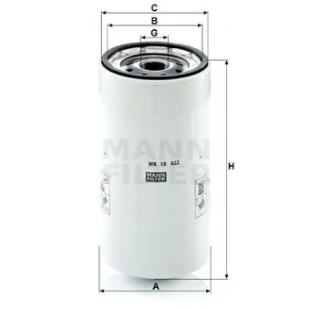 Filtre à carburant MANN-FILTER WK 10 022 pour BMC LEVEND 3,0 GDM - 100cv