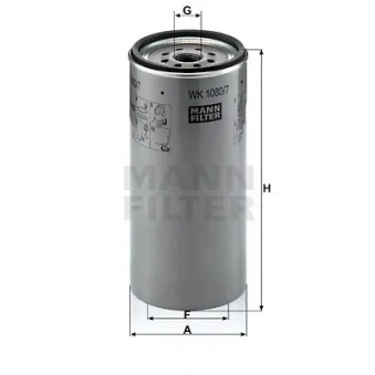 Filtre à carburant MANN-FILTER WK 1080/7 x pour MERCEDES-BENZ ACTROS MP2 / MP3 2551, L, LL - 510cv