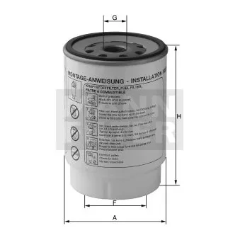 Filtre à carburant MANN-FILTER WK 11 042 z pour RENAULT TRUCKS D 13 P 210, 13 KP 210 - 209cv