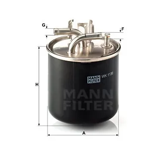 Filtre à carburant MANN-FILTER WK 1136