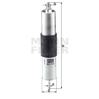 Filtre à carburant MANN-FILTER WK 533 pour BMW Série 3 M3 CSL - 360cv