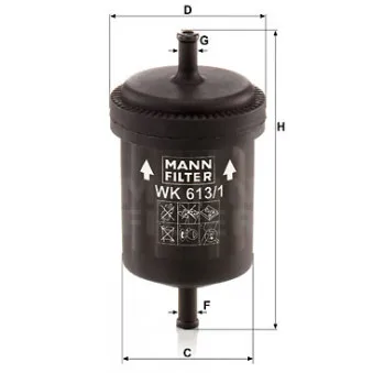 Filtre à carburant MANN-FILTER [WK 613/1]