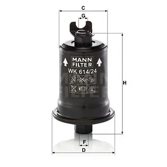 Filtre à carburant MANN-FILTER WK 614/24 x