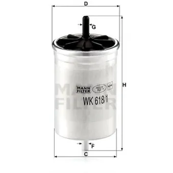 Filtre à carburant MANN-FILTER [WK 618/1]