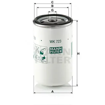 Filtre à carburant MANN-FILTER WK 723 (10) pour VOLVO N12 N 12/370 - 367cv