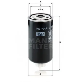 Filtre à carburant MANN-FILTER WK 724/6 pour CLAAS ELIOS 210 - 75cv