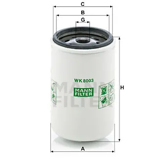 Filtre à carburant MANN-FILTER WK 8003 x pour SCANIA 3 - series 143 H/450 - 450cv