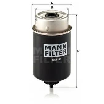 Filtre à carburant MANN-FILTER WK 8102 pour JOHN DEERE Series 6020 6520 - 116cv