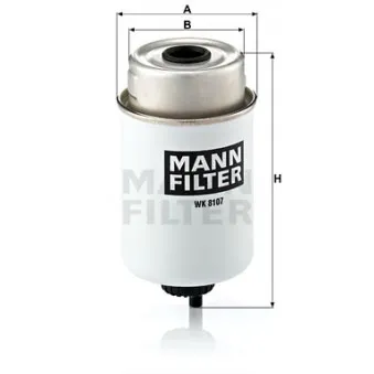 Filtre à carburant MANN-FILTER WK 8107 pour JOHN DEERE Series 7000 7700 - 150cv