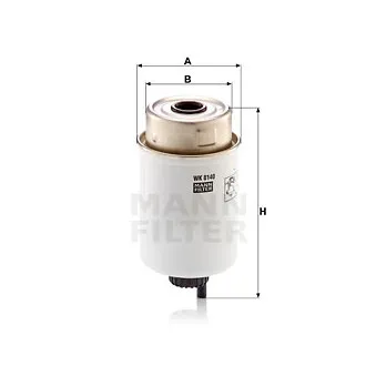 Filtre à carburant MANN-FILTER WK 8140 pour JOHN DEERE Series 6010 6310L - 135cv