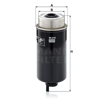 Filtre à carburant MANN-FILTER WK 8145 pour JOHN DEERE Series 6020 6620 - 125cv