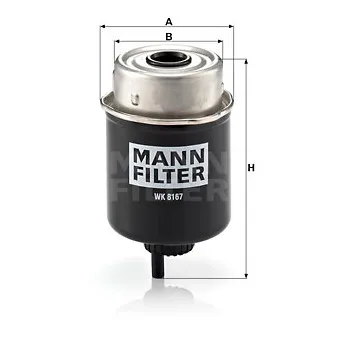 Filtre à carburant MANN-FILTER WK 8167 pour JOHN DEERE Series 5 5100GF, 5100GN, 5100GV - 99cv