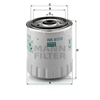 Filtre à carburant MANN-FILTER [WK 817/3 x]