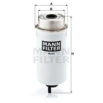 Filtre à carburant MANN-FILTER WK 8171 pour DEUTZ-FAHR AGROFARM 420, 430 - 95cv