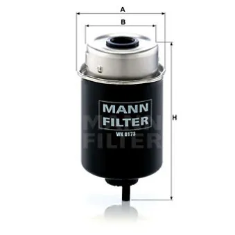 Filtre à carburant MANN-FILTER WK 8173 pour JOHN DEERE Series 5 5115M - 85cv