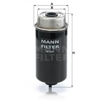 Filtre à carburant MANN-FILTER WK 8187 pour JOHN DEERE Series 6 6150M - 150cv