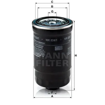 Filtre à carburant MANN-FILTER WK 824/1