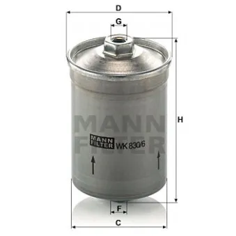 Filtre à carburant MANN-FILTER WK 830/6 pour AUDI A6 3.0 quattro - 220cv