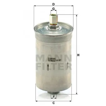Filtre à carburant MANN-FILTER WK 853/1 pour VOLKSWAGEN GOLF 1.8 GTI 16V - 129cv