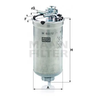 Filtre à carburant MANN-FILTER WK 853/12 pour VOLKSWAGEN POLO 1.9 SDI - 64cv