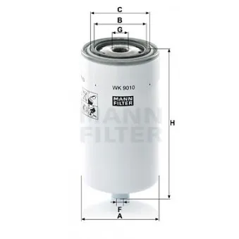 Filtre à carburant MANN-FILTER WK 9010 pour DAF LF 55 FA 55,180 - 185cv