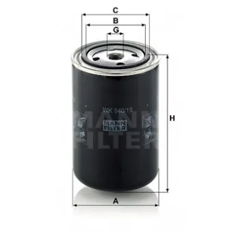Filtre à carburant MANN-FILTER WK 940/19 pour RENAULT TRUCKS MAXTER G 300,26 - 302cv