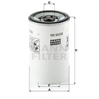 Filtre à carburant MANN-FILTER WK 940/33 x pour VOLVO FH16 II FH 16/540, FH 16/550 - 540cv