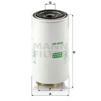 Filtre à carburant MANN-FILTER WK 940/36 x pour IRISBUS AXER 12,8m - 352cv
