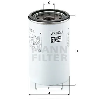 Filtre à carburant MANN-FILTER WK 940/38 x pour VOLVO FL FL 220-16 - 220cv