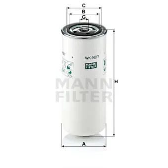 Filtre à carburant MANN-FILTER WK 962/7 pour VOLVO FL12 FL 12/380 - 379cv