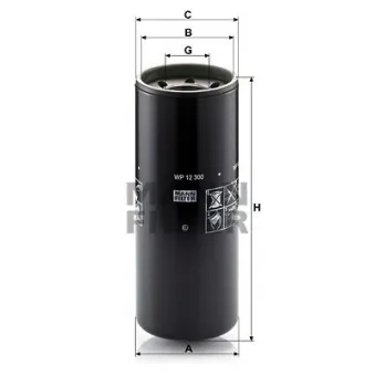 Filtre à huile MANN-FILTER WP 12 300 pour DAF 95 XF FAR 95 XF 530 - 530cv