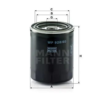 Filtre à huile MANN-FILTER OEM 1213438