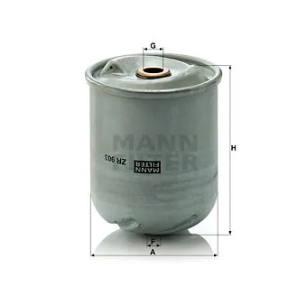 Filtre à huile MANN-FILTER ZR 903 x pour GINAF X-Series 2225 L - 483cv