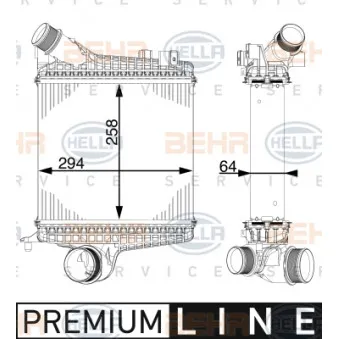 BEHR HELLA SERVICE 8ML 376 747-521 - Intercooler, échangeur