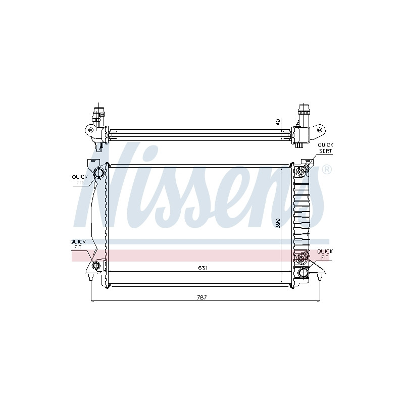 Radiateur, refroidissement du moteur NISSENS [60314A]