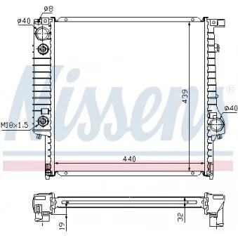 Radiateur, refroidissement du moteur NISSENS OEM 1712851