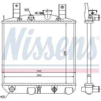 Radiateur, refroidissement du moteur NISSENS 61754