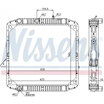 Radiateur, refroidissement du moteur NISSENS 62564 pour DAF XF II 1317 K - 170cv