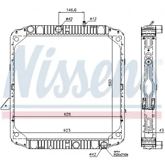 Radiateur, refroidissement du moteur NISSENS 62565