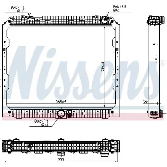 Radiateur, refroidissement du moteur NISSENS OEM 9605002801