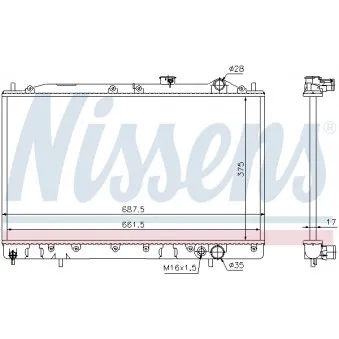 Radiateur, refroidissement du moteur NISSENS 62834