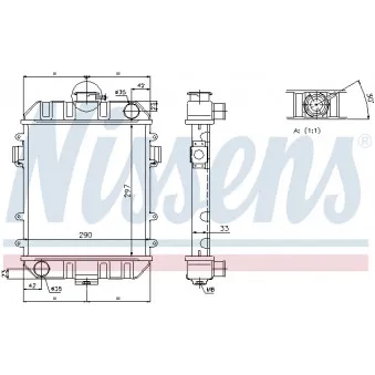 Radiateur, refroidissement du moteur NISSENS 63070