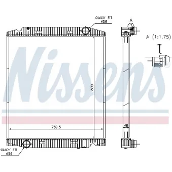 Radiateur, refroidissement du moteur NISSENS 63330A pour IVECO TRAKKER AT380T45P - 451cv