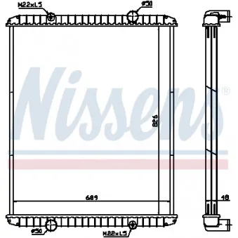 Radiateur, refroidissement du moteur NISSENS 638490 pour RENAULT TRUCKS PREMIUM Route 300,18T - 298cv