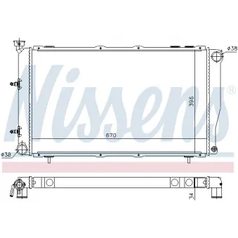 Radiateur, refroidissement du moteur NISSENS 64113