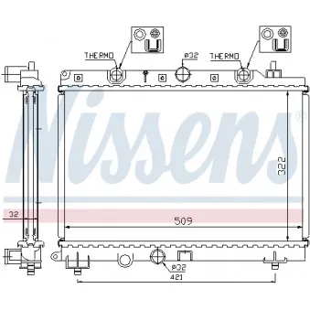 Radiateur, refroidissement du moteur NISSENS 64304A