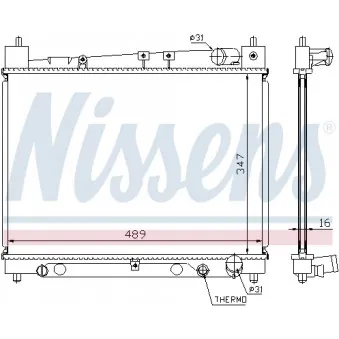 Radiateur, refroidissement du moteur NISSENS OEM 164002108087